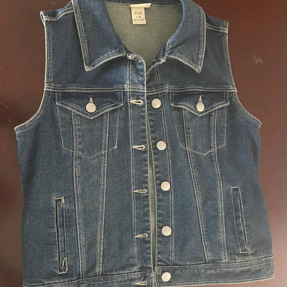 Denim Crop Vest, M